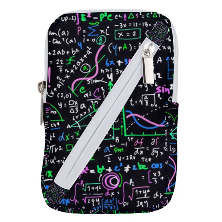 Math-linear-mathematics-education-circle-background Belt Pouch Bag (Small)