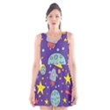 Card-with-lovely-planets Scoop Neck Skater Dress View1