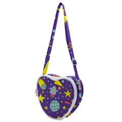 Card-with-lovely-planets Heart Shoulder Bag by Simbadda