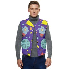 Card-with-lovely-planets Men s Button Up Puffer Vest	 by Simbadda