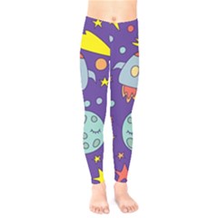 Card-with-lovely-planets Kids  Classic Winter Leggings by Simbadda