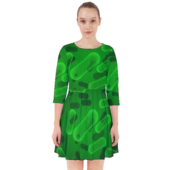 Green-rod-shaped-bacteria Smock Dress