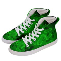 Green-rod-shaped-bacteria Men s Hi-top Skate Sneakers by Simbadda