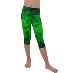 Green-rod-shaped-bacteria Kids  Lightweight Velour Capri Leggings  by Simbadda