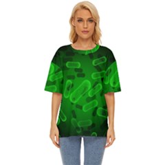 Green-rod-shaped-bacteria Oversized Basic Tee by Simbadda