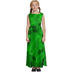 Green-rod-shaped-bacteria Kids  Satin Sleeveless Maxi Dress by Simbadda