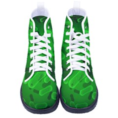 Green-rod-shaped-bacteria Men s High-top Canvas Sneakers by Simbadda