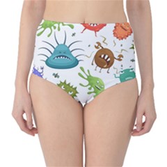 Dangerous-streptococcus-lactobacillus-staphylococcus-others-microbes-cartoon-style-vector-seamless-p Classic High-waist Bikini Bottoms by Simbadda