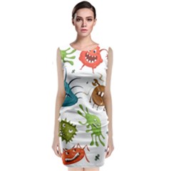 Dangerous-streptococcus-lactobacillus-staphylococcus-others-microbes-cartoon-style-vector-seamless-p Classic Sleeveless Midi Dress by Simbadda