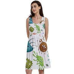 Dangerous-streptococcus-lactobacillus-staphylococcus-others-microbes-cartoon-style-vector-seamless-p Classic Skater Dress by Simbadda