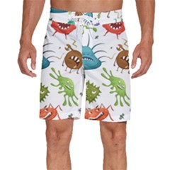 Dangerous-streptococcus-lactobacillus-staphylococcus-others-microbes-cartoon-style-vector-seamless-p Men s Beach Shorts by Simbadda