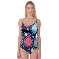 Seamless-pattern-microbes-virus-vector-illustration Camisole Leotard 