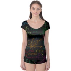 Mathematical-colorful-formulas-drawn-by-hand-black-chalkboard Boyleg Leotard  by Simbadda