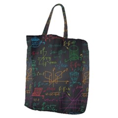 Mathematical-colorful-formulas-drawn-by-hand-black-chalkboard Giant Grocery Tote by Simbadda