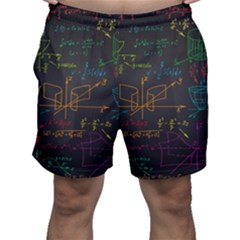 Mathematical-colorful-formulas-drawn-by-hand-black-chalkboard Men s Shorts by Simbadda