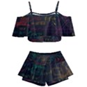 Mathematical-colorful-formulas-drawn-by-hand-black-chalkboard Kids  Off Shoulder Skirt Bikini View1