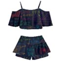 Mathematical-colorful-formulas-drawn-by-hand-black-chalkboard Kids  Off Shoulder Skirt Bikini View2