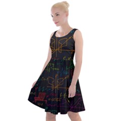 Mathematical-colorful-formulas-drawn-by-hand-black-chalkboard Knee Length Skater Dress by Simbadda