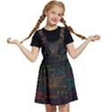 Mathematical-colorful-formulas-drawn-by-hand-black-chalkboard Kids  Apron Dress View1