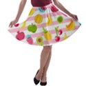 Tropical-fruits-berries-seamless-pattern A-line Skater Skirt View1