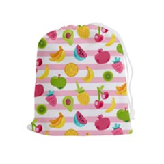 Tropical-fruits-berries-seamless-pattern Drawstring Pouch (xl) by Simbadda