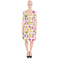 Tropical-fruits-berries-seamless-pattern Wrap Up Cocktail Dress by Simbadda