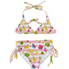 Tropical-fruits-berries-seamless-pattern Kids  Classic Bikini Set by Simbadda