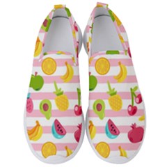 Tropical-fruits-berries-seamless-pattern Men s Slip On Sneakers by Simbadda