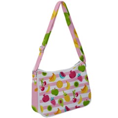 Tropical-fruits-berries-seamless-pattern Zip Up Shoulder Bag by Simbadda