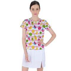 Tropical-fruits-berries-seamless-pattern Women s Sports Top by Simbadda