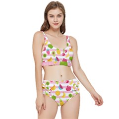 Tropical-fruits-berries-seamless-pattern Frilly Bikini Set by Simbadda