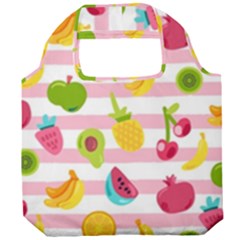 Tropical-fruits-berries-seamless-pattern Foldable Grocery Recycle Bag by Simbadda