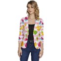 Tropical-fruits-berries-seamless-pattern Women s One-Button 3/4 Sleeve Short Jacket View1