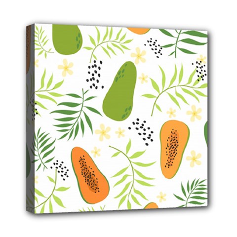 Seamless-tropical-pattern-with-papaya Mini Canvas 8  X 8  (stretched) by Simbadda