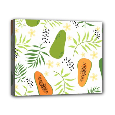 Seamless-tropical-pattern-with-papaya Canvas 10  X 8  (stretched) by Simbadda