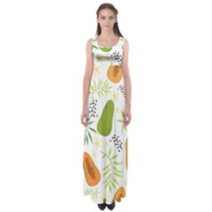 Seamless-tropical-pattern-with-papaya Empire Waist Maxi Dress