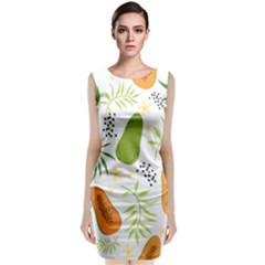 Seamless-tropical-pattern-with-papaya Classic Sleeveless Midi Dress