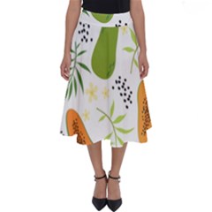 Seamless-tropical-pattern-with-papaya Perfect Length Midi Skirt