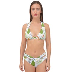 Seamless-tropical-pattern-with-papaya Double Strap Halter Bikini Set