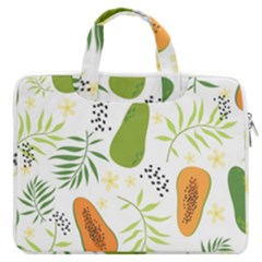 Seamless-tropical-pattern-with-papaya Macbook Pro 16  Double Pocket Laptop Bag 