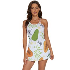 Seamless-tropical-pattern-with-papaya 2-in-1 Flare Activity Dress by Simbadda