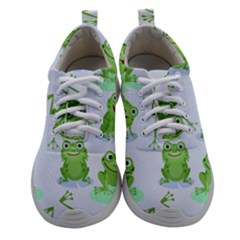 Cute-green-frogs-seamless-pattern Women Athletic Shoes by Simbadda