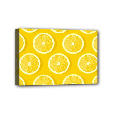 Lemon-fruits-slice-seamless-pattern Mini Canvas 6  X 4  (stretched) by Simbadda