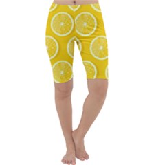 Lemon-fruits-slice-seamless-pattern Cropped Leggings  by Simbadda