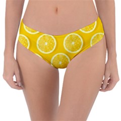 Lemon-fruits-slice-seamless-pattern Reversible Classic Bikini Bottoms by Simbadda