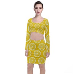 Lemon-fruits-slice-seamless-pattern Top And Skirt Sets