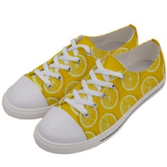 Lemon-fruits-slice-seamless-pattern Women s Low Top Canvas Sneakers by Simbadda