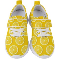 Lemon-fruits-slice-seamless-pattern Kids  Velcro Strap Shoes by Simbadda