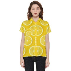 Lemon-fruits-slice-seamless-pattern Short Sleeve Pocket Shirt by Simbadda