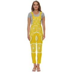 Lemon-fruits-slice-seamless-pattern Women s Pinafore Overalls Jumpsuit by Simbadda